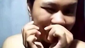 Khmer girl bathes in shower for sex with student