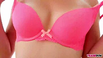 Horny teen 18+ teasing handjob intensely