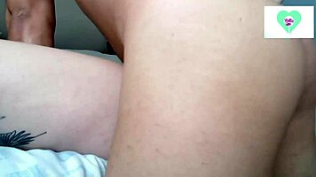 Best friend cums inside me without condom, filling my ass with semen