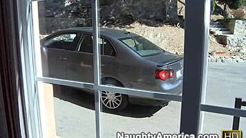 allie haze fucking in kitchen with natural tits