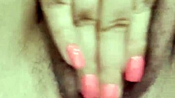 Juicy pussy close-up with teen 18+ licking nipples in solo homemade action for wild fun.