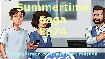 What happens in summertime saga 74 with brunette hentai?