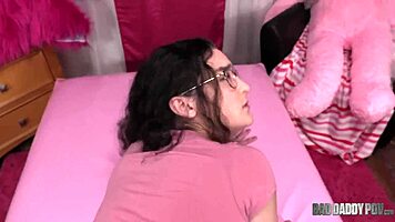 brunette teen 18+ lyra lockheart gets fucked by step daddy in pov