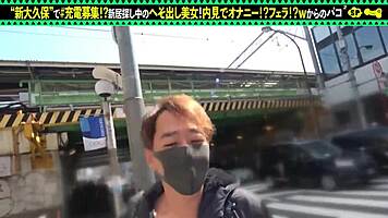 Young Asian babe masturbates in toilet, gets intense blowjob and creampie sex.