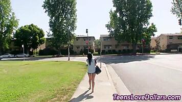 Real amateur teen rides cock outdoors hard.