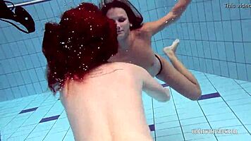 katrin and lucy, those underwater babes, bathing and shaving in the shower!