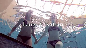 katrin and lucy, those underwater babes, bathing and shaving in the shower!