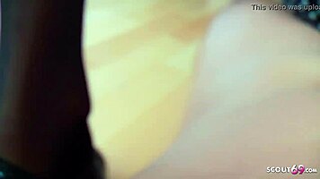 German Domina Spits on Slave Cock in Latex!