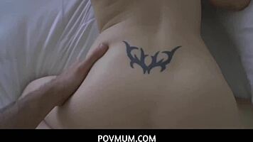 Big tits redhead stepmom fucks me while stepdad's away