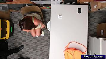 Officer says, 'You stole something, now take this monster cock.'