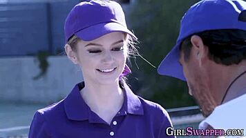 Busty Stepdaughter And Older Man In Taboo Scenario