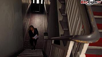 german blonde teen plays a fun sex game while watching tv and masturbating