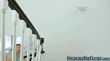 Tiny teen stepsis sucking cock before getting plowed hard.