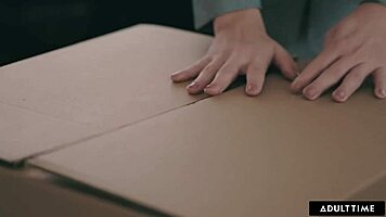 lesbian boss says, 'i give in to my desires with petite intern haley reed'