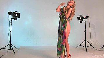 Blonde Teen With Hazel Eyes Strips Nude For Photoshoot