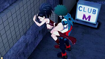 Mina And Momo Fuck Izuku Intensely In Hentai!