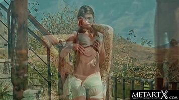 Mila Azul Makes Her Big Natural Tits Bounce As She Masturbates