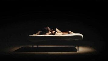 obsessive spanking and bondage for big tits slave with cum in mouth