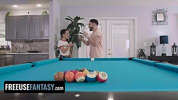 Freeuse Fantasy - Tiny 18+ Cute Slut Freya Von Doom Gets Fucked By Lucky Stud On The Pool Table