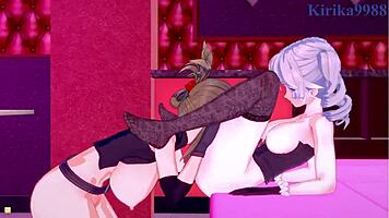 nine, chitose kisaragi, ruri hoshino in wild anime lesbian and futanari hentai