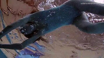 Striped Swimsuit on Small 18+ Tits Teen Anna Netrebko Feels So Sexy Underwater