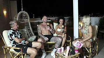 orgasm after massage in sheer lingerie with bruna and ale