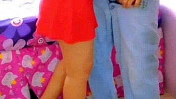 fucking my wife in red dress, she watches and wants dick too, i fuck both