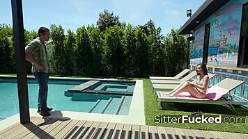 babysitter caught sneaking into the house