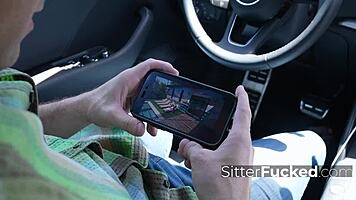 babysitter caught sneaking into the house