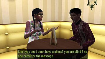 Brother's First Client For Sister's Erotic Massage Salon