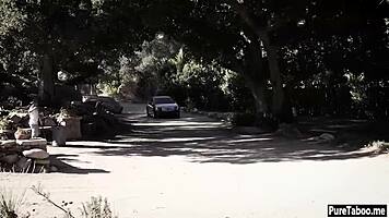 black guy smashes hot virgin teen's hairy pussy in garage