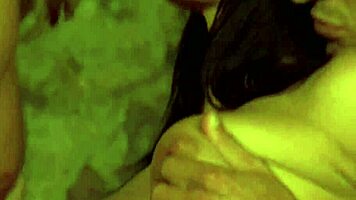 I had a threesome with a skinny black haired slut