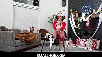 Smallhoe Tiny 18+ Teen 18+ Unwraps Christmas Surprise