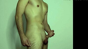 On webcam, a young amateur massages her cock to masturbation climax.