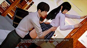 Intense Hentai Anime College Game with Brunette Big Tits and Ass