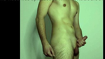 On webcam, a young amateur massages her cock to masturbation climax.