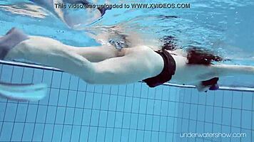 Underwater slut roxalana cheh naked in pool bathing