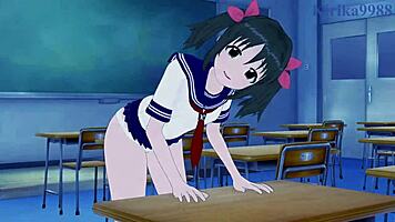 arisu tachibana and kana imai in idolmaster cinderella girls hentai, hinting at intense creampie sex