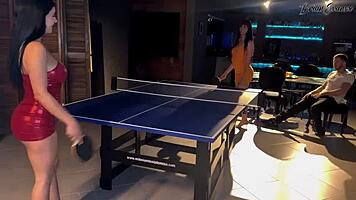 two hot latinas yenifer chacon and amanda rabbit share double blowjob and threesome