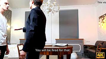 tutor4k without glasses mature tutor easily gets seduced by disciple