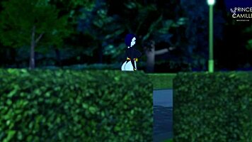 Raven's big thighs tease in the dark forest for JOI and facial 😏