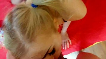 Young babysitter helps with cock through blowjob and anal