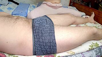 Step sister provided massage and received cum in mouth