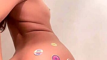 beautiful girl dances solo, showing pussy and tits