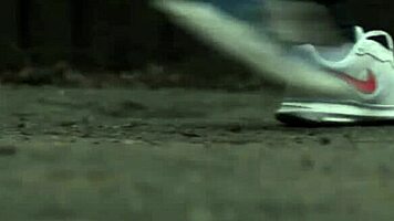 a daring blonde girl sneaks into a stranger's house and fingers her clit in lingerie