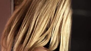 a daring blonde girl sneaks into a stranger's house and fingers her clit in lingerie