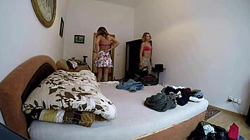 Spying 4 upskirt shots in changing room with backstage voyeur cam treats