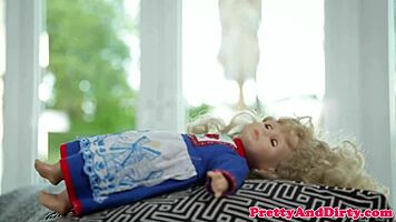 Doll obsessed babe invites brunette for oral pleasure