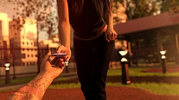 Stunning Long-Haired Brunette Discusses Old Days in Taboo Hentai 3D Game.