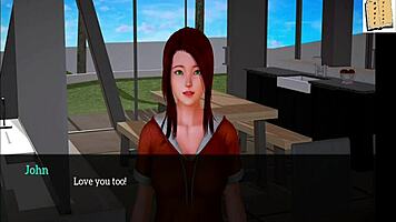 Redhead Teen Joins New Family In Homemade Game